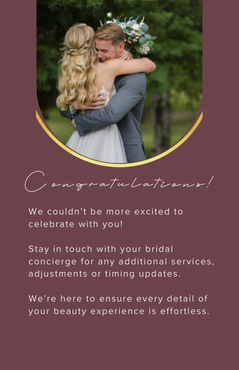 A bride and groom hugging outdoors, with the bride holding a bouquet of flowers, celebrating their wedding.