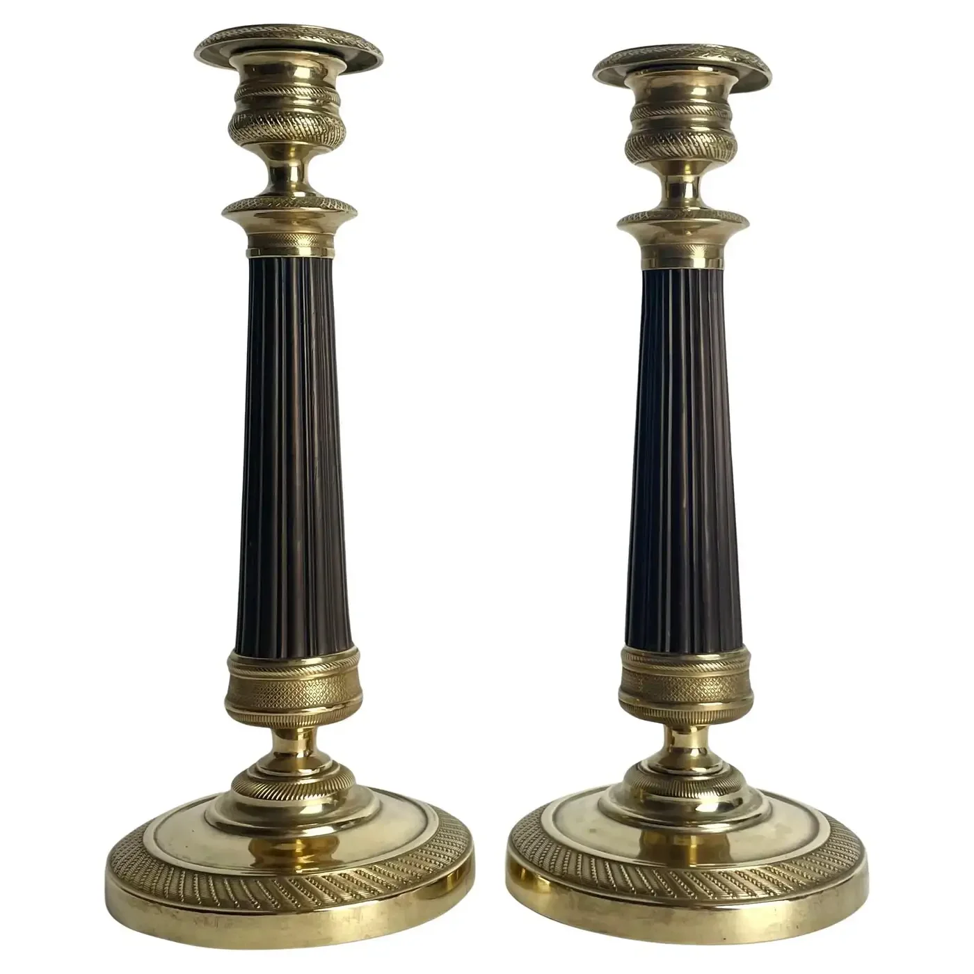 bronze candlesticks vintage antique 1820s