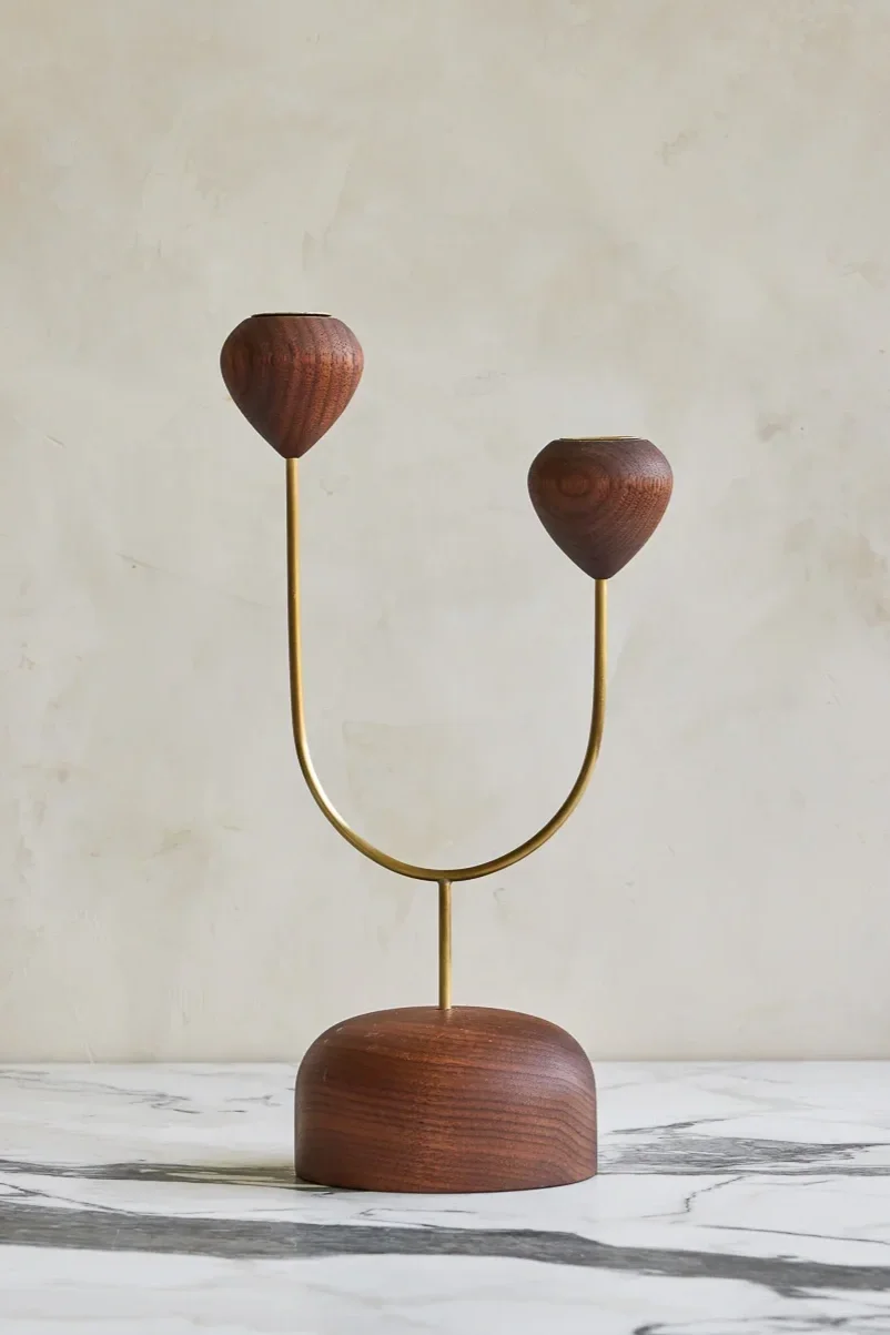 black walnut candle holder tulip