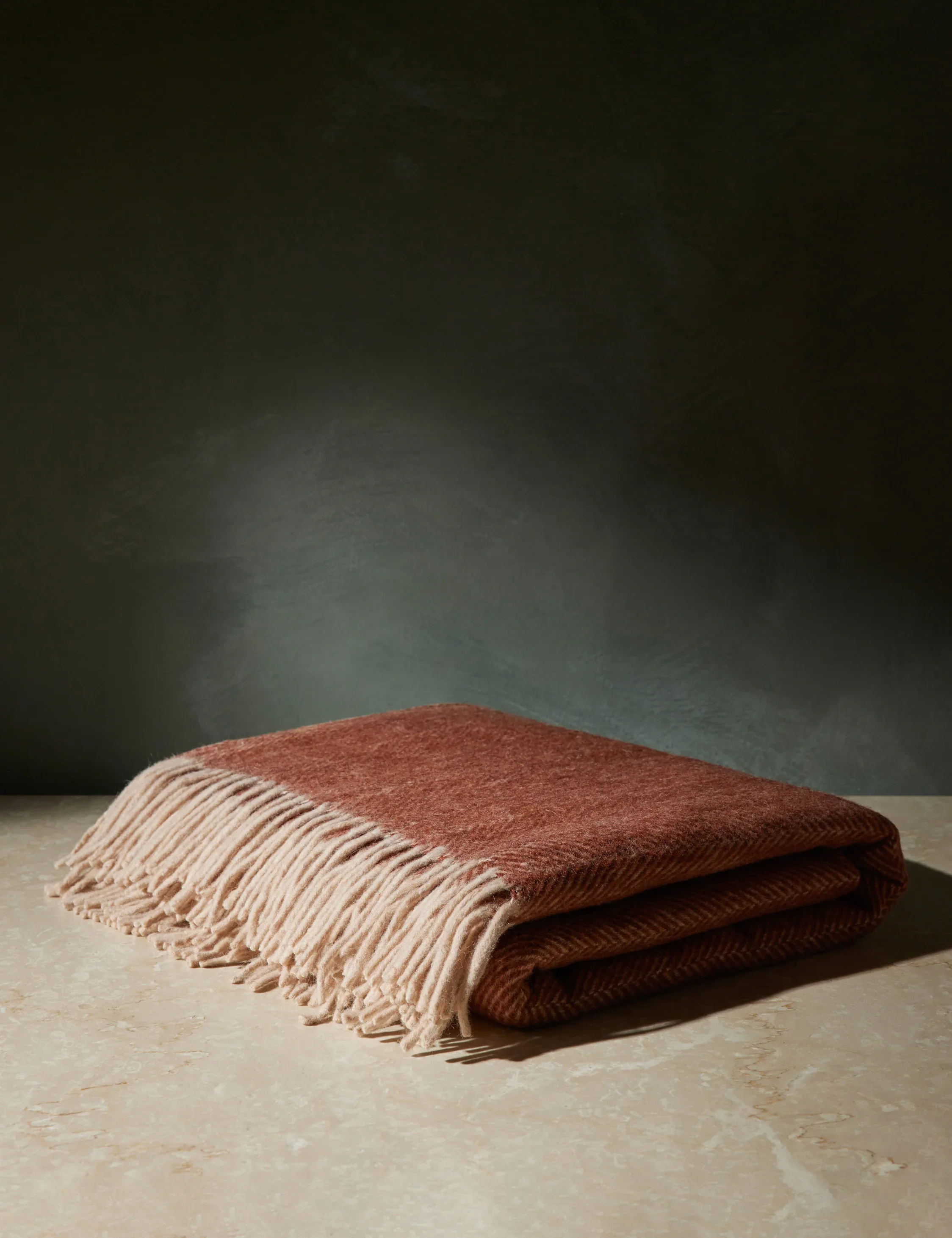 red color recycled wool throw