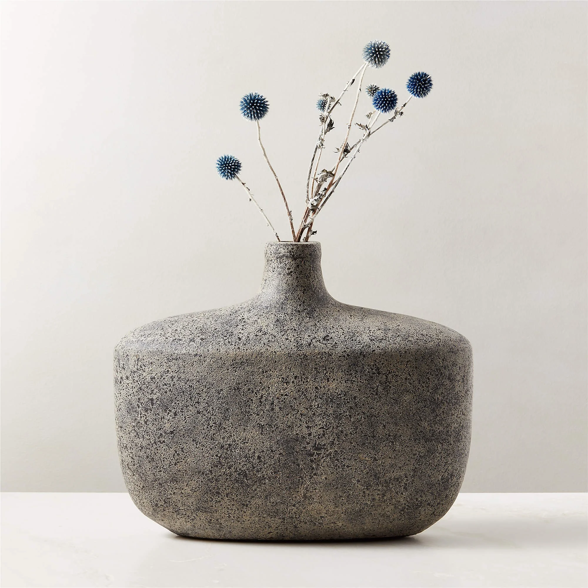 grey terracotta vase rustic organic form