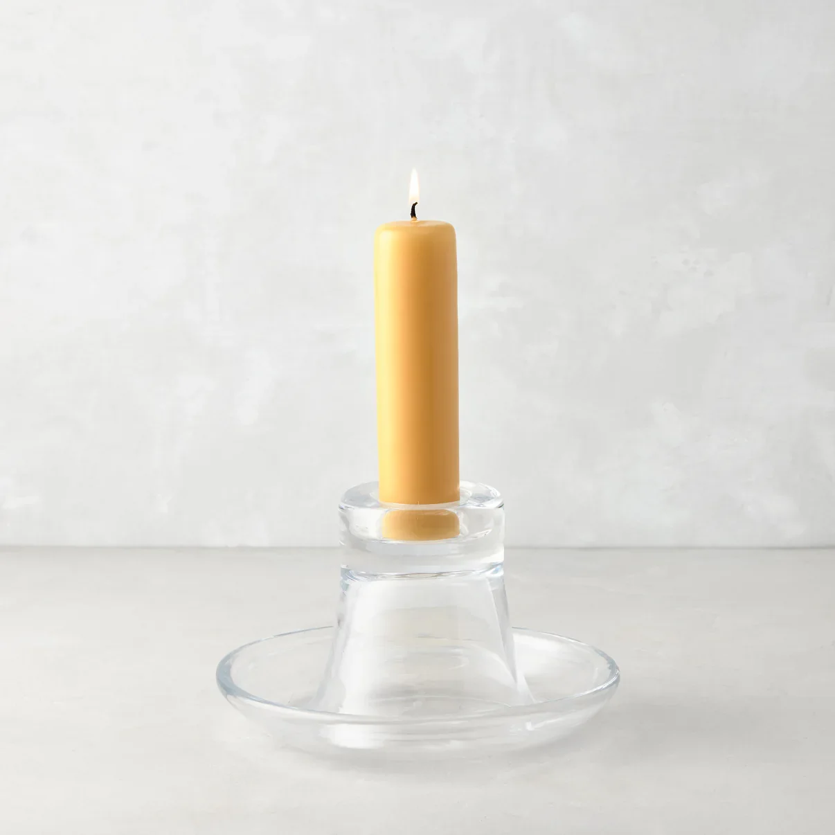 clear glass simple candle stick candle holder