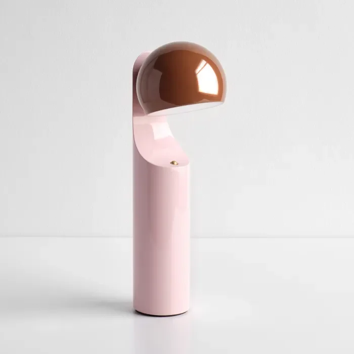 cordless Pink and brown table lamp