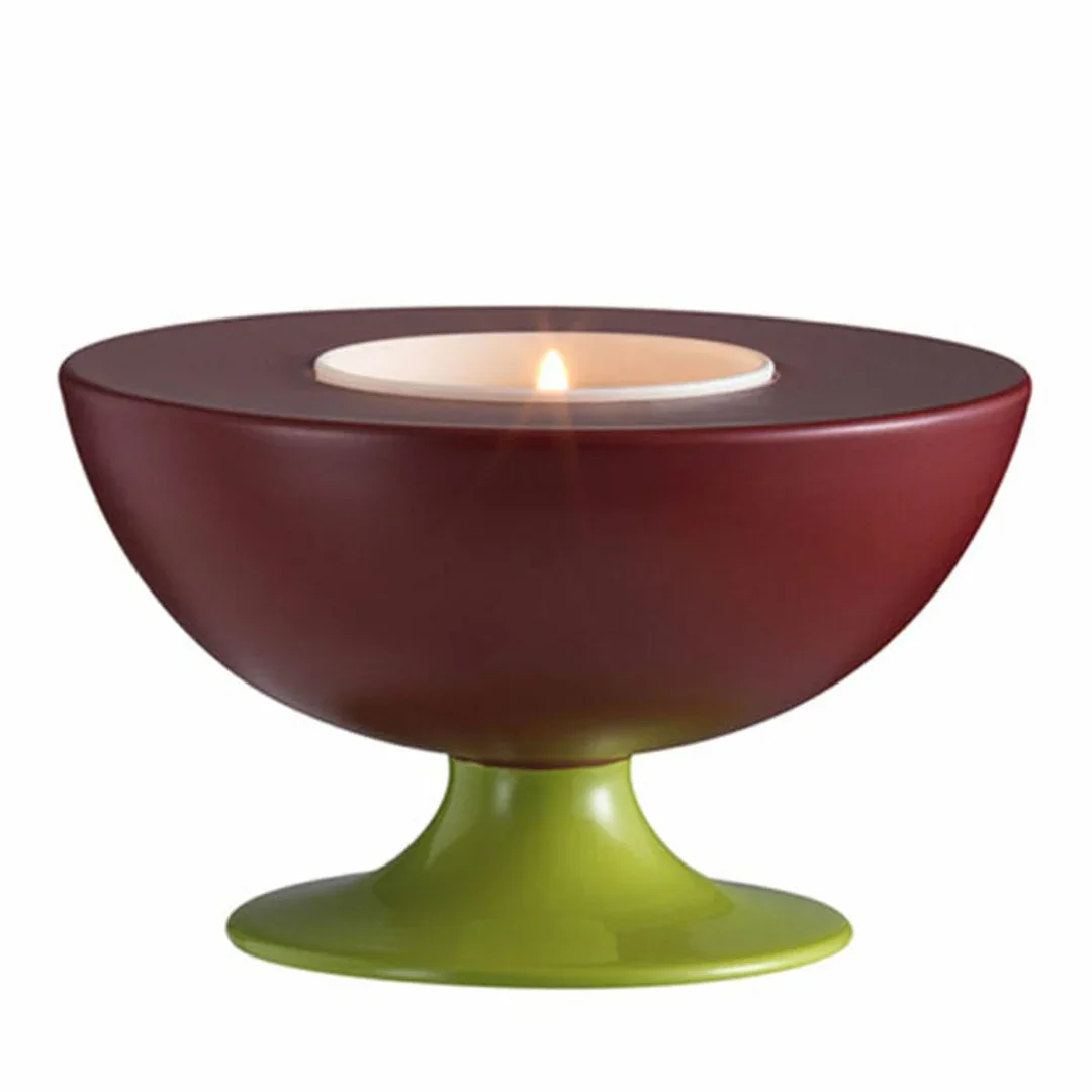 red and green tea light candleholder