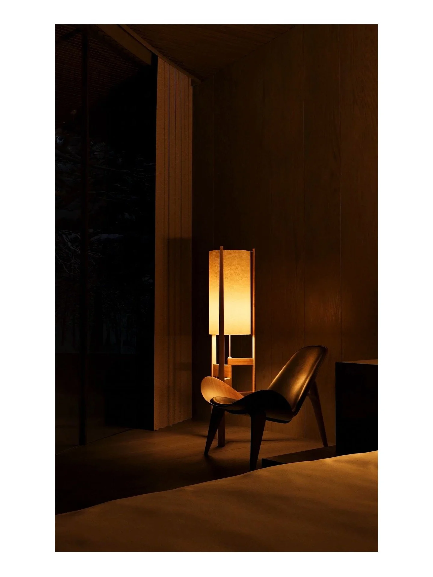 Nature Within
NOT A HOTEL Kitakaruizawa.

Primary Bedroom
The bedroom is composed in warm wood tones, with a deliberately restrained simplicity. By removing excess ornament, the space allows the natural landscape beyond the window to take focus, blur