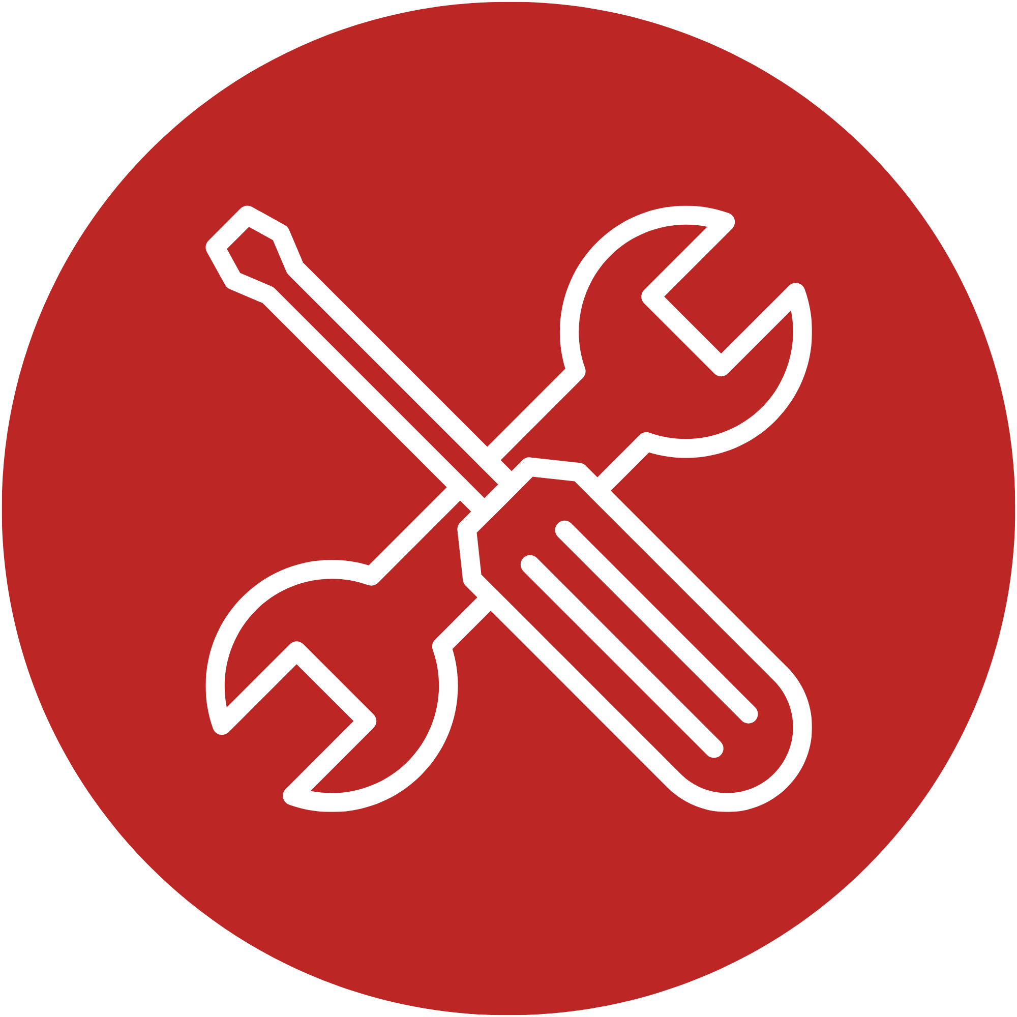 Icon of a remote control and a light bulb on a red background.