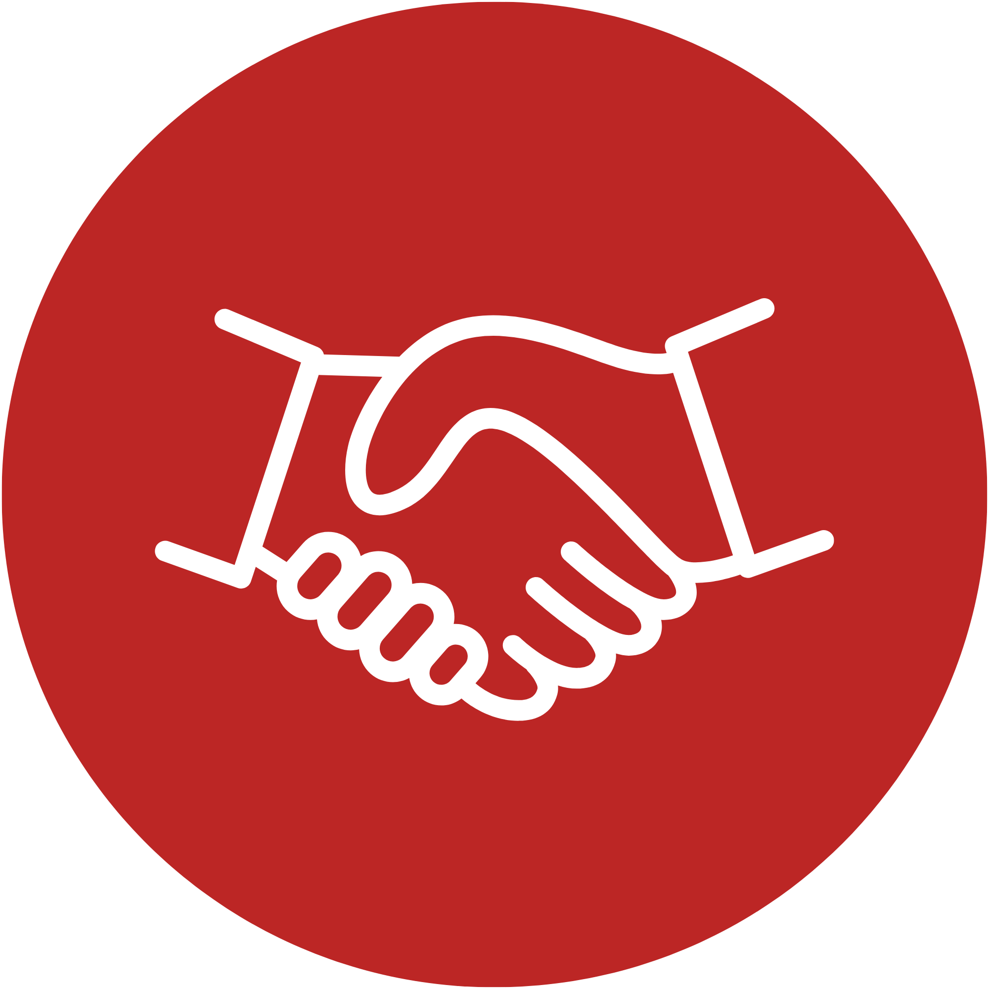 Red circle with a white outline of a circuit breaker or electrical panel.