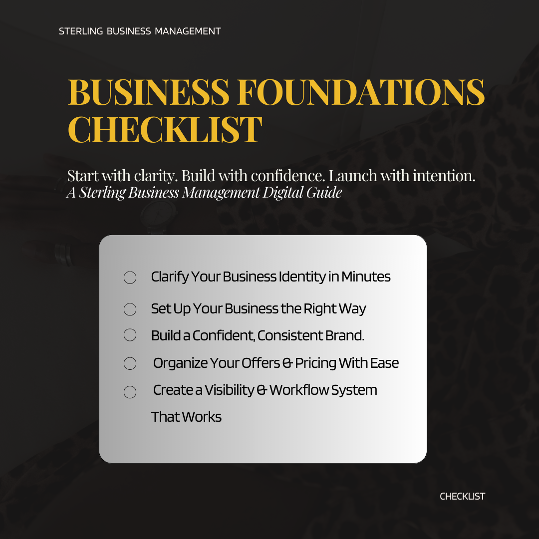 Business Foundations Checklist (Digital Download)