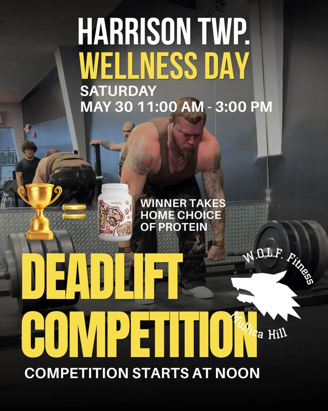 Who can pick up the most weight? It&rsquo;s that simple. 
The deadlift competition will begin at noon, winner takes home any protein of their choice from the pro shop, plus bragging rights.

Free to all.