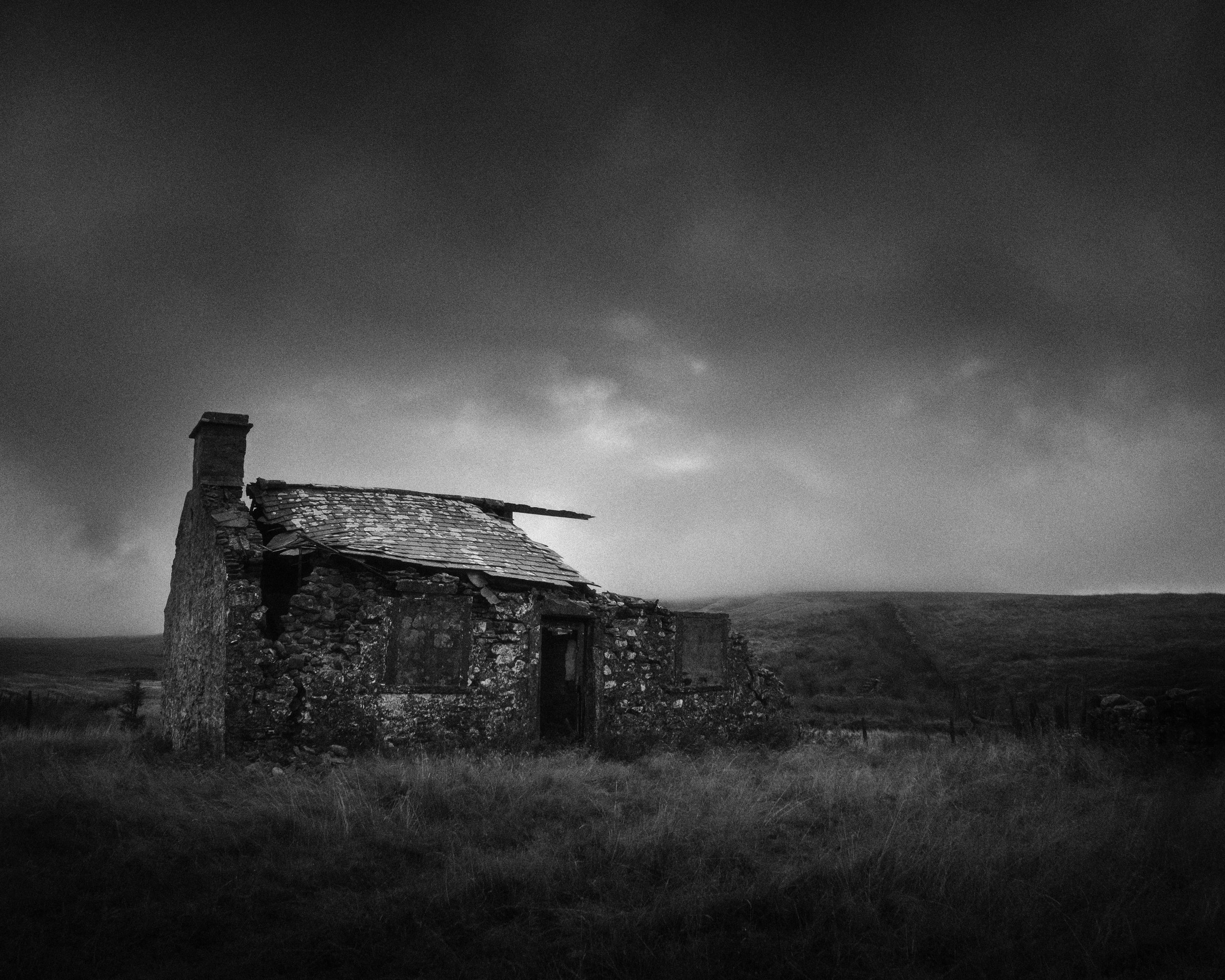 Dilapidated abandoned farm house