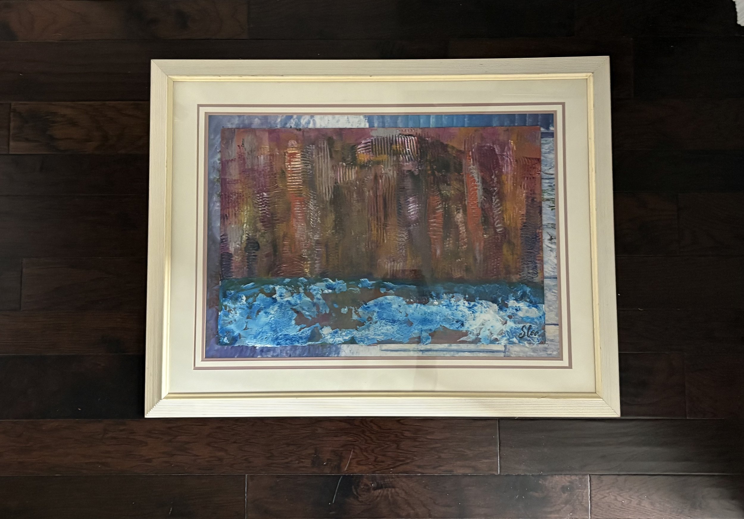 S103
Dimensions 34"L X 44" W framed with glass