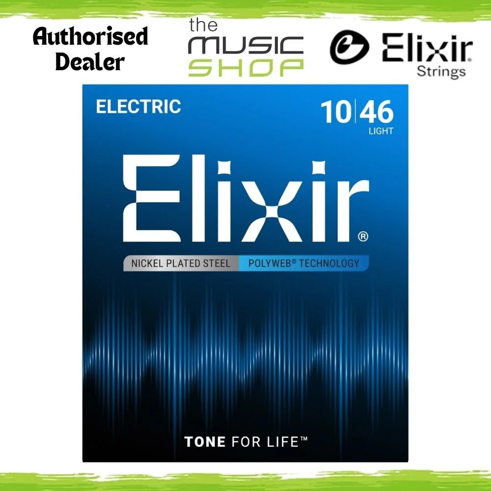 Elixir Polyweb Coated Electric Guitar Strings, Light, 10-46 - 12050