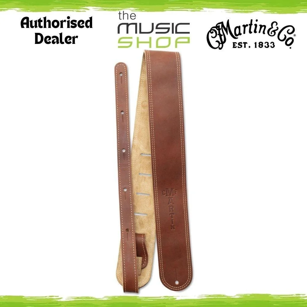 Martin 2.5" Ball Glove Leather Guitar Strap, Brown - 18A0012 (STR-0012)