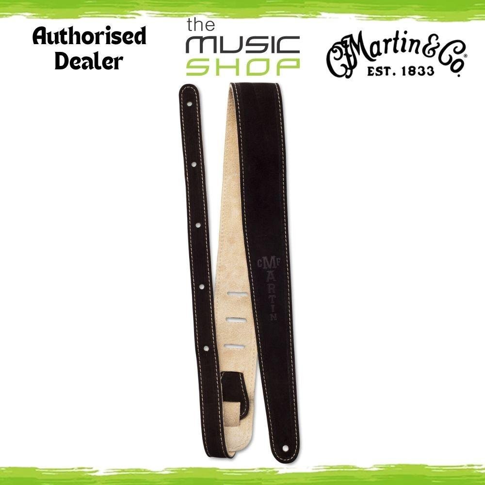 Martin 2 1/8" Suede Leather Guitar Strap, Brown/Tan - 18A0017 (STR-0017)