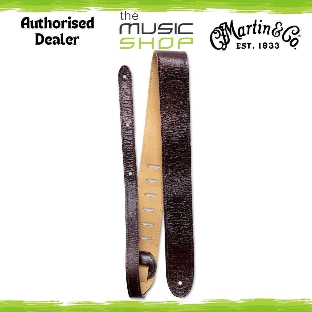 Martin 2" Italian Leather/Suede Guitar Strap, Dark Brown - 18A0100 (STR-0100)