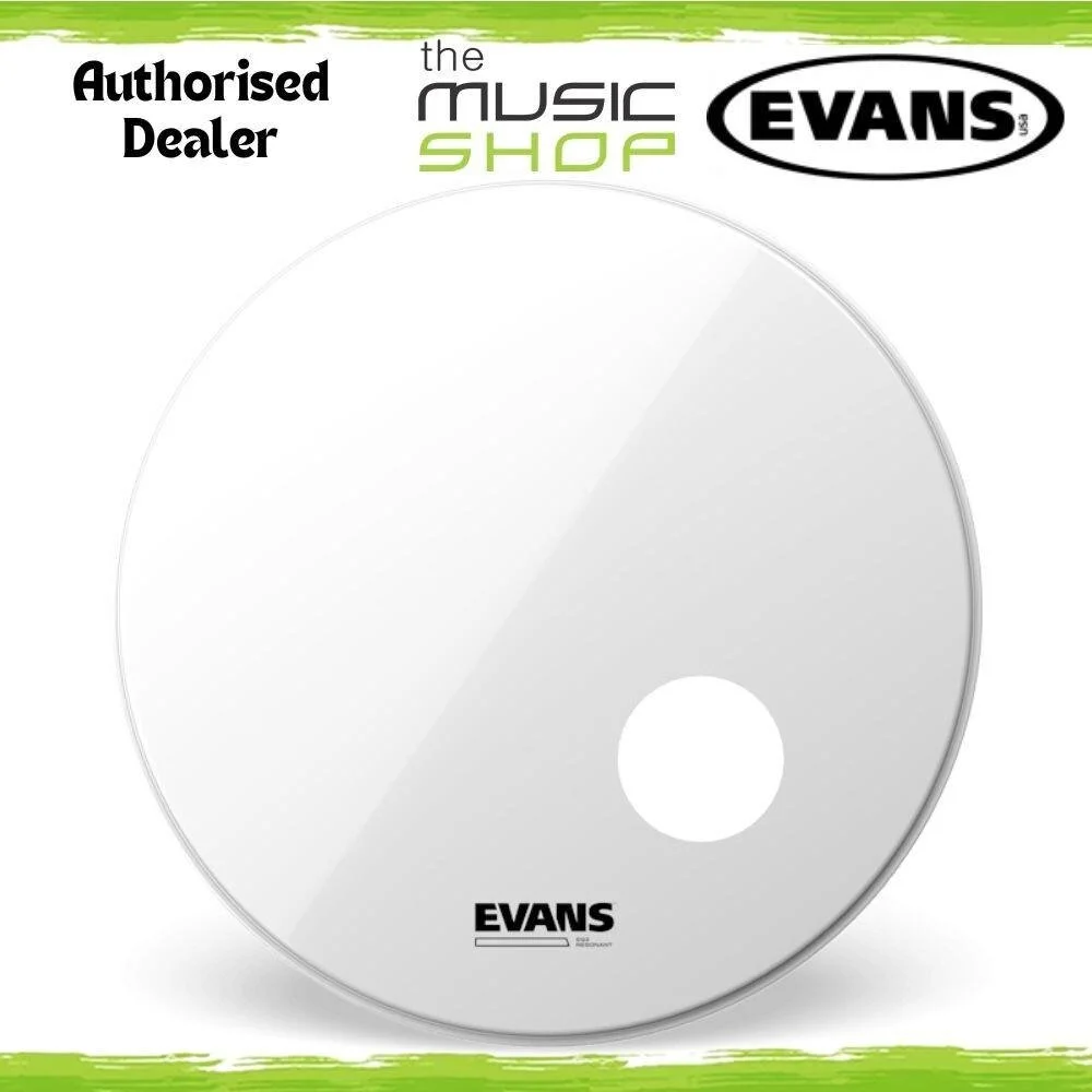 Evans 20" EQ3 Resonant Smooth White Front Bass Drum Head with Port - BD20RSW