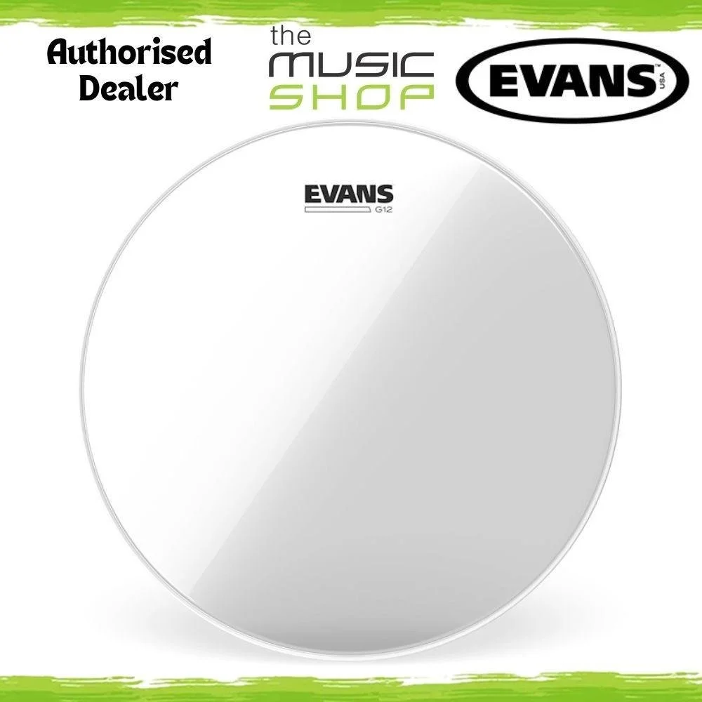 Evans 14" G12 Clear Drum Head, 14 Inch Tom Batter Drumhead - TT14G12