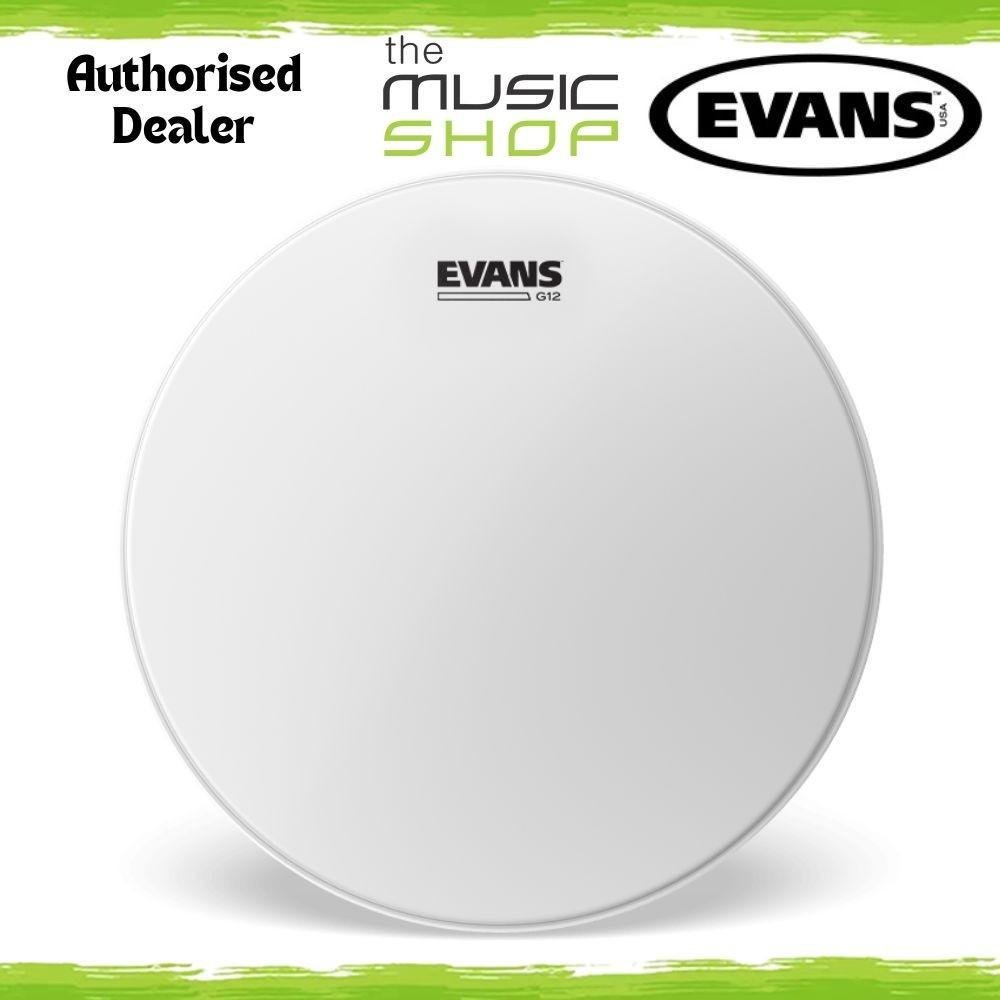 Evans 13" G12 Coated White Drum Head, 13 Inch Tom Batter Drumhead - B13G12