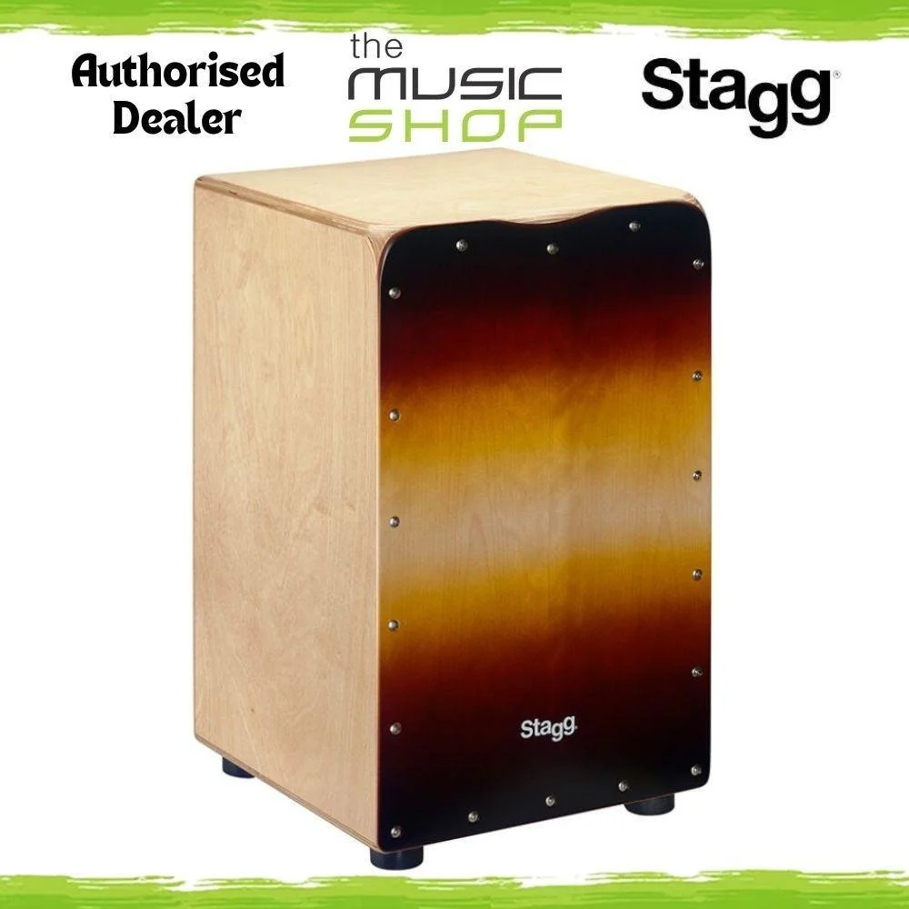 Stagg Standard Size Birch Cajon Drum with Sunburst Front - CAJ-50M-SB