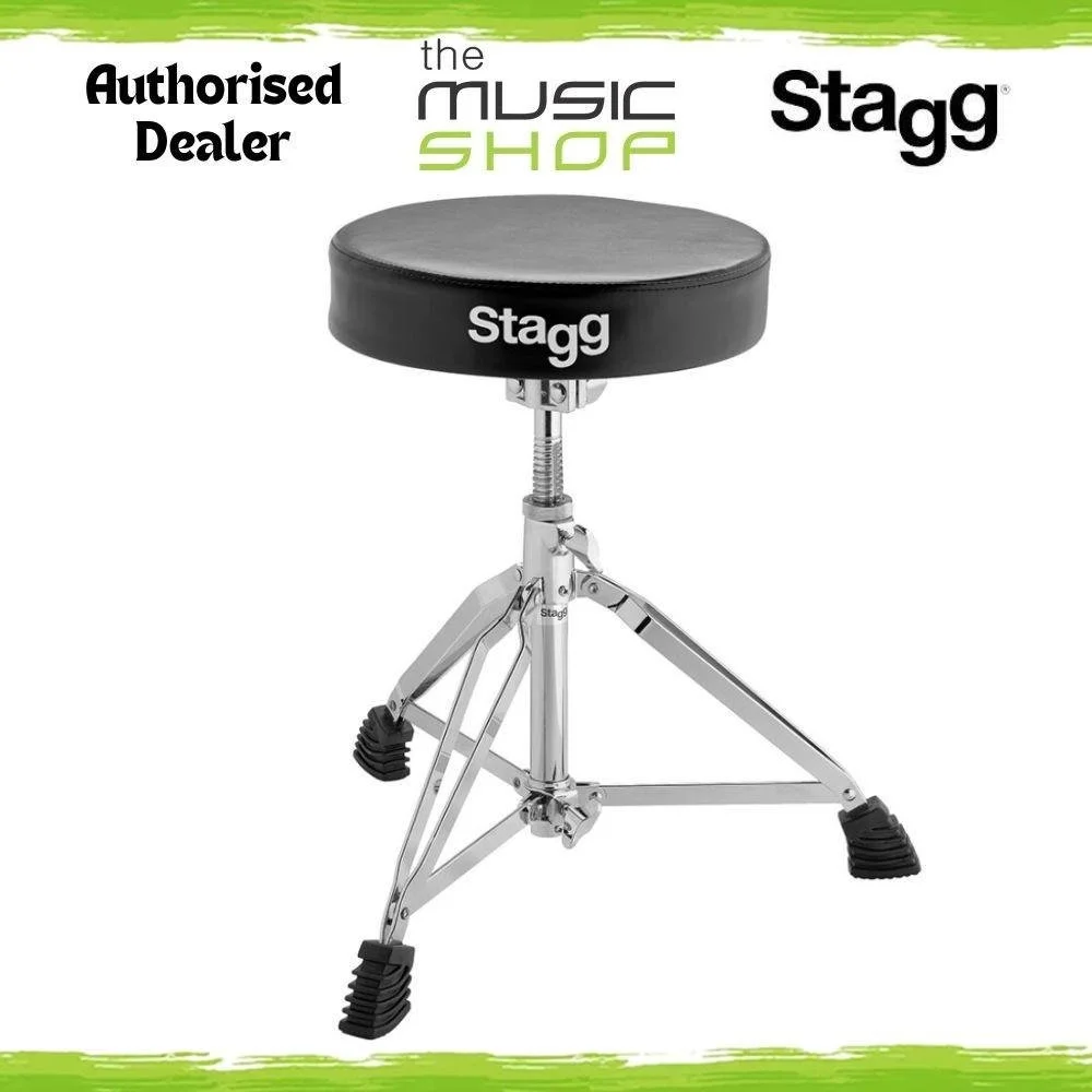 Stagg Double Braced Drum Throne, Worm Drive Adjustable Drum Stool - DT-52R