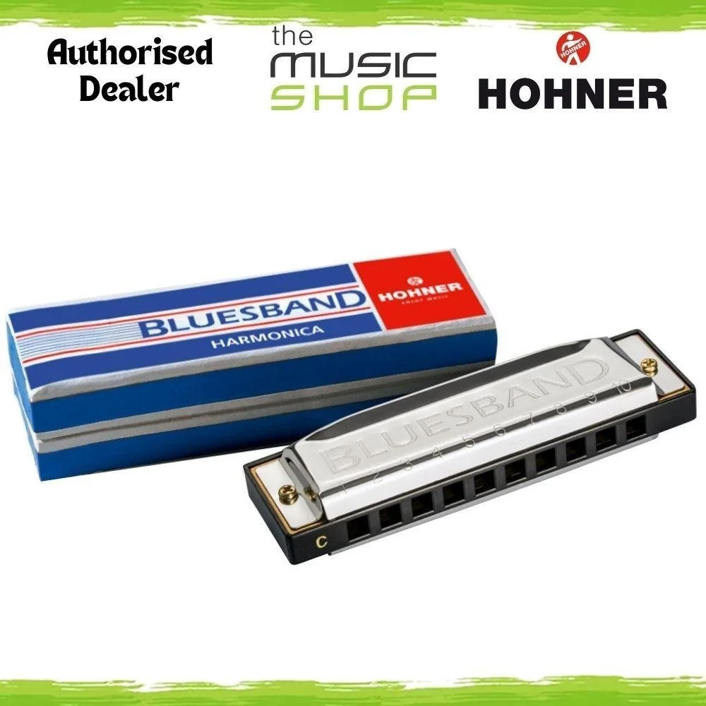 Hohner Blues Band 10 Hole Diatonic Harmonica, C Major, Beginners Harp - M55901X