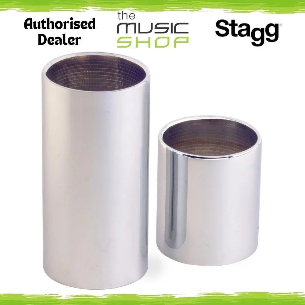 Stagg Chromed Steel Large Guitar Slide Set (1 x 32mm 1 x 57mm) - SGS-L