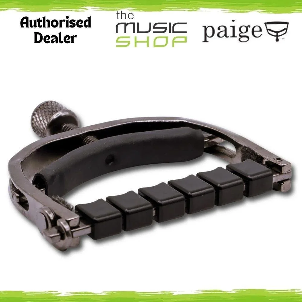 Paige Original 6 String Acoustic Guitar Capo with ETI, Smokey Black  - P-6E-ETI