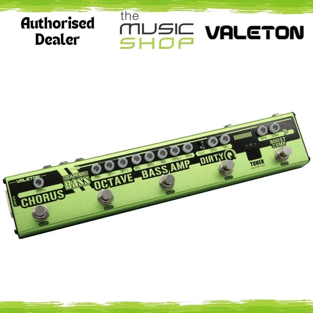 Valeton VES-2 Dapper Bass Effects Strip Pedal, Chorus, Octave, Boost Comp, EQ