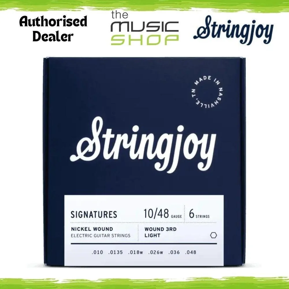 Stringjoy 10-48  Wound 3rd Light Signatures Electric Guitar Strings- SJ-NW1048W3