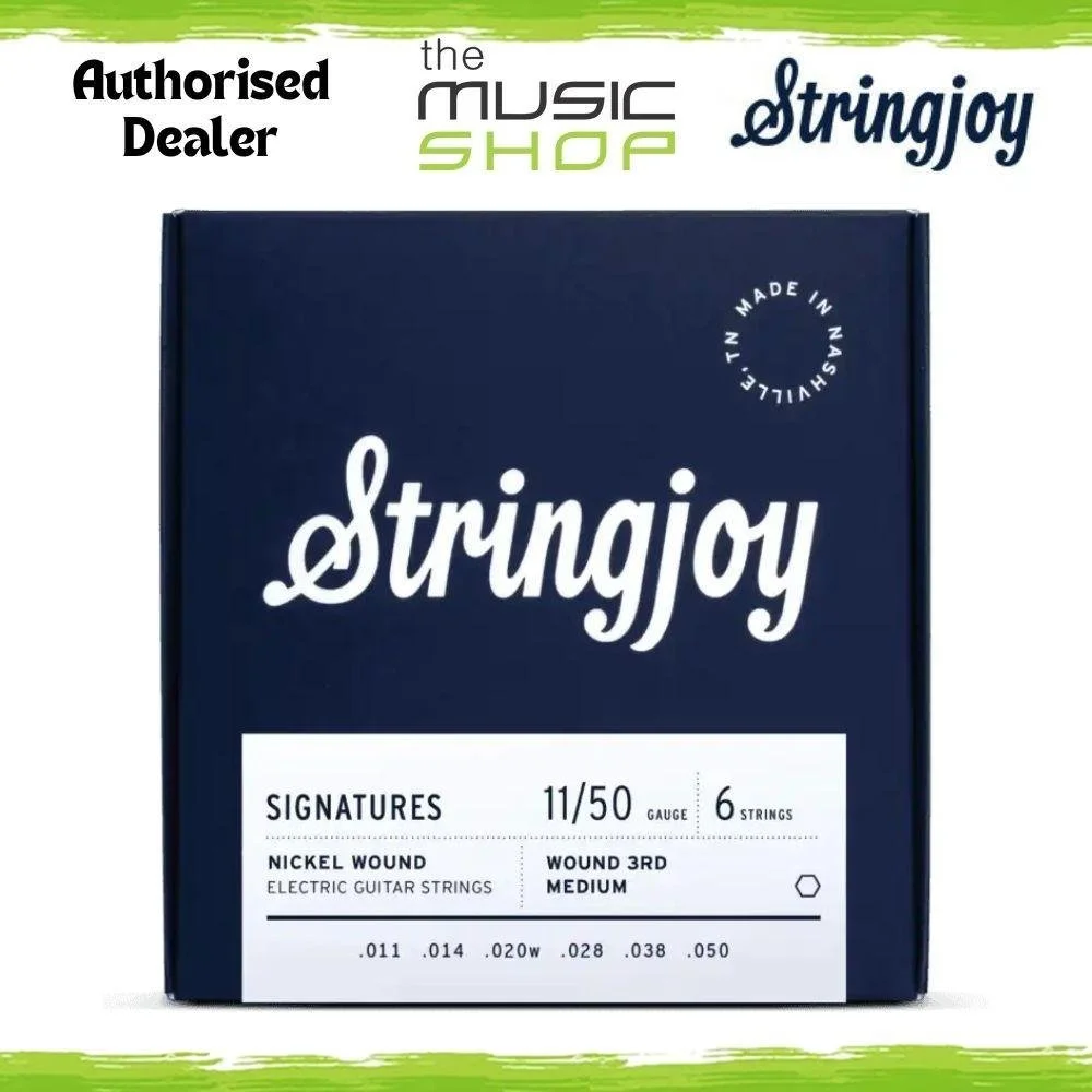 Stringjoy 11-50 Wound 3rd Medium Signatures Electric Guitar Strings- SJ-NW1150W3
