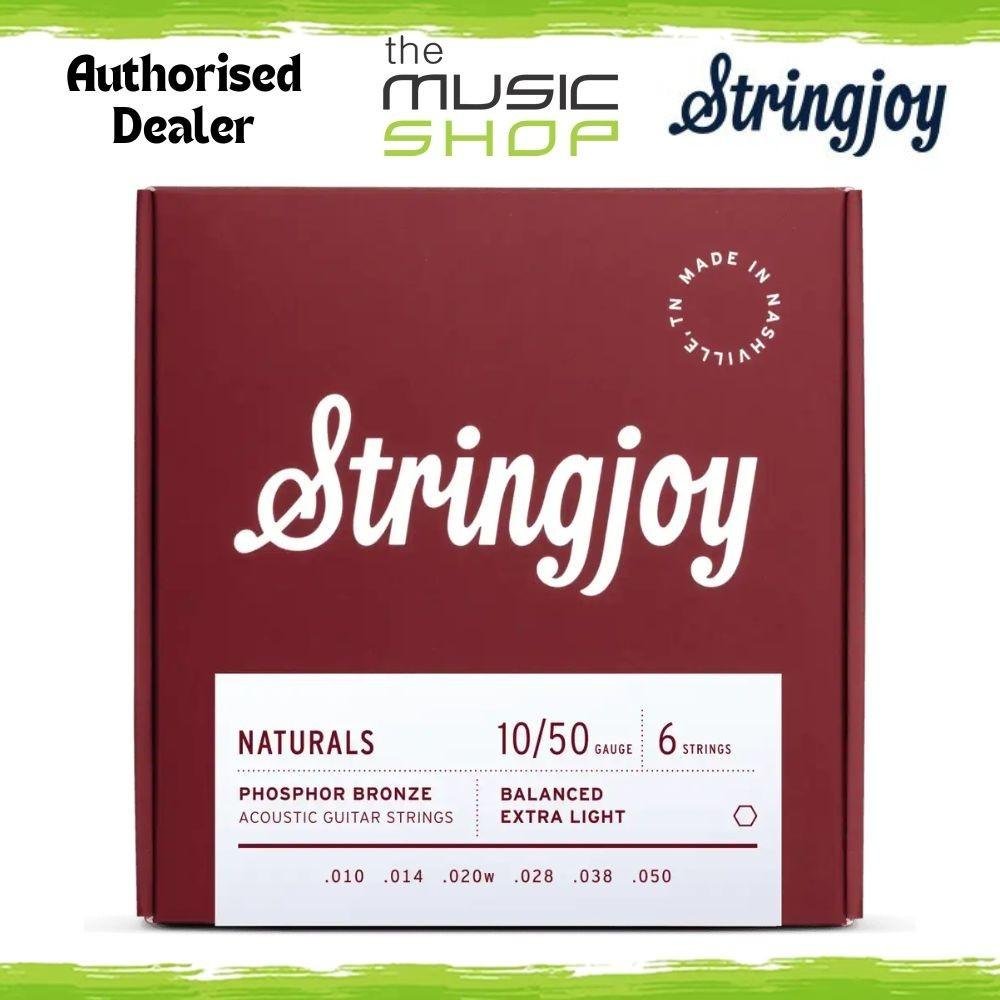 Stringjoy 10-50 Extra Light Naturals Phosphor Bronze Acoustic Guitar Strings