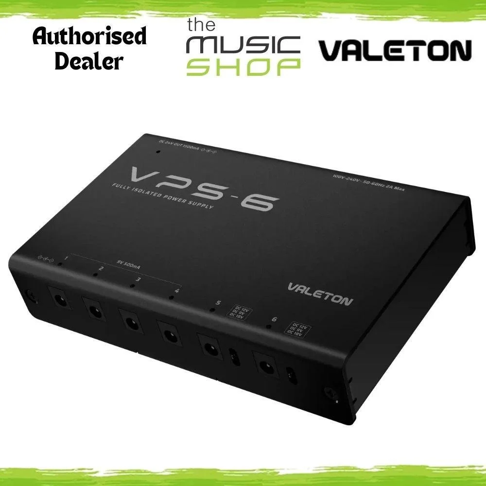 Valeton VPS-6 Isolated Multi Power Supply for up to 6 Guitar Effects Pedals