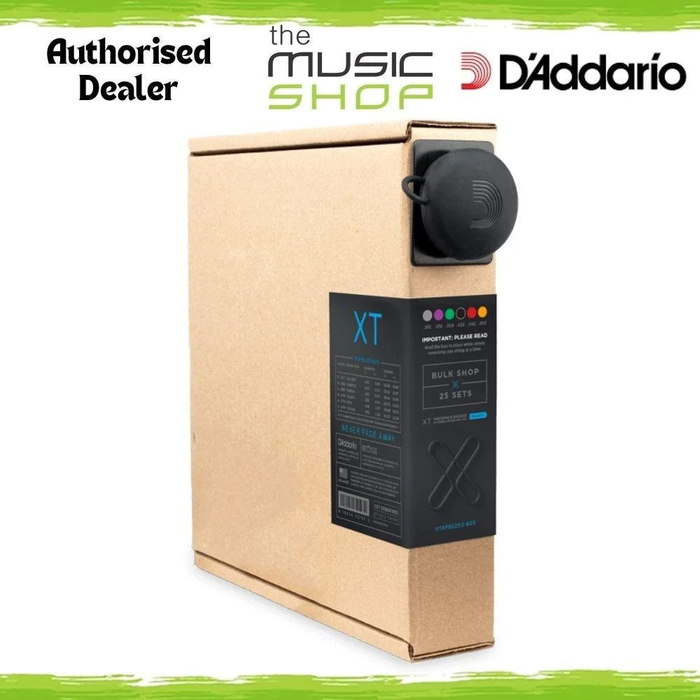 25 Set Bulk Box, D'Addario XT 12-53 Coated Acoustic Guitar Strings XTAPB1253-B25