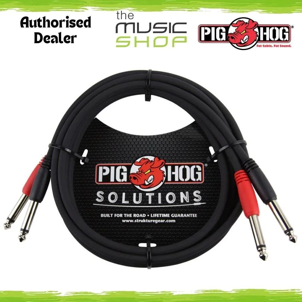 Pig Hog Solutions 10ft 1/4" - 1/4" Mono Dual Cable - PD-21410