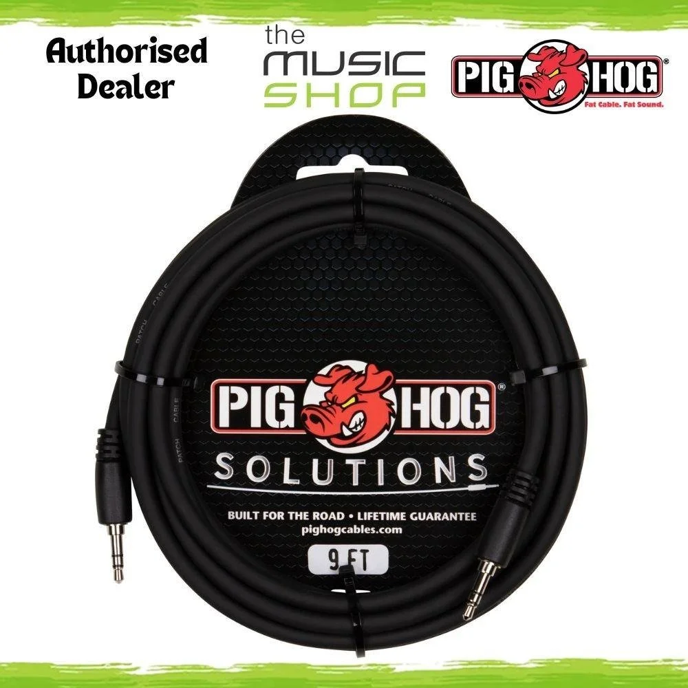 Pig Hog Solutions 3.5mm TRS to 3.5mm TRS Cable, 9ft - PX-T3509
