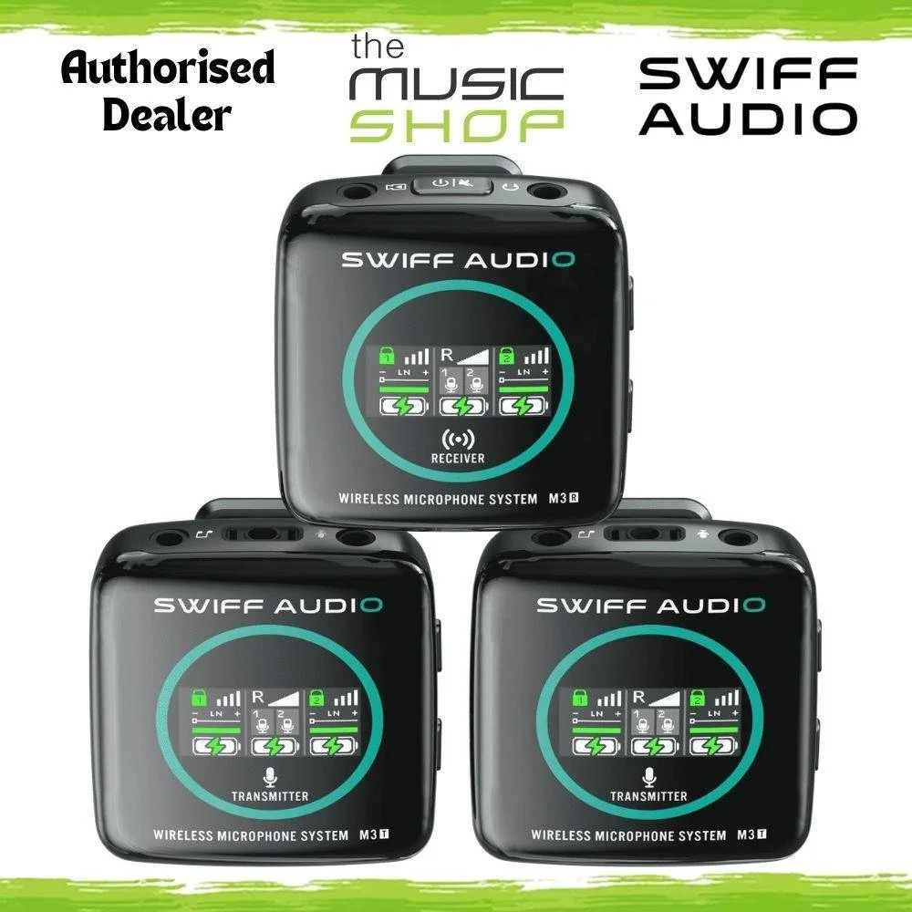 Swiff Audio M3-PRO Wireless Microphone Kit - 2x Transmitters, 1 Receiver - M3PRO