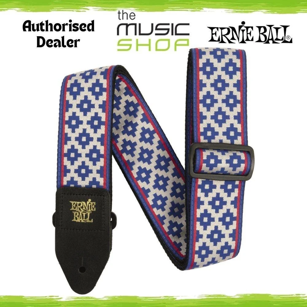 Ernie Ball Classic Jacquard Guitar/Bass Strap, Blue Crux Design - 5336