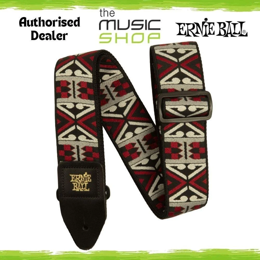 Ernie Ball Classic Jacquard Guitar/Bass Strap, Primal Red Design - 5339