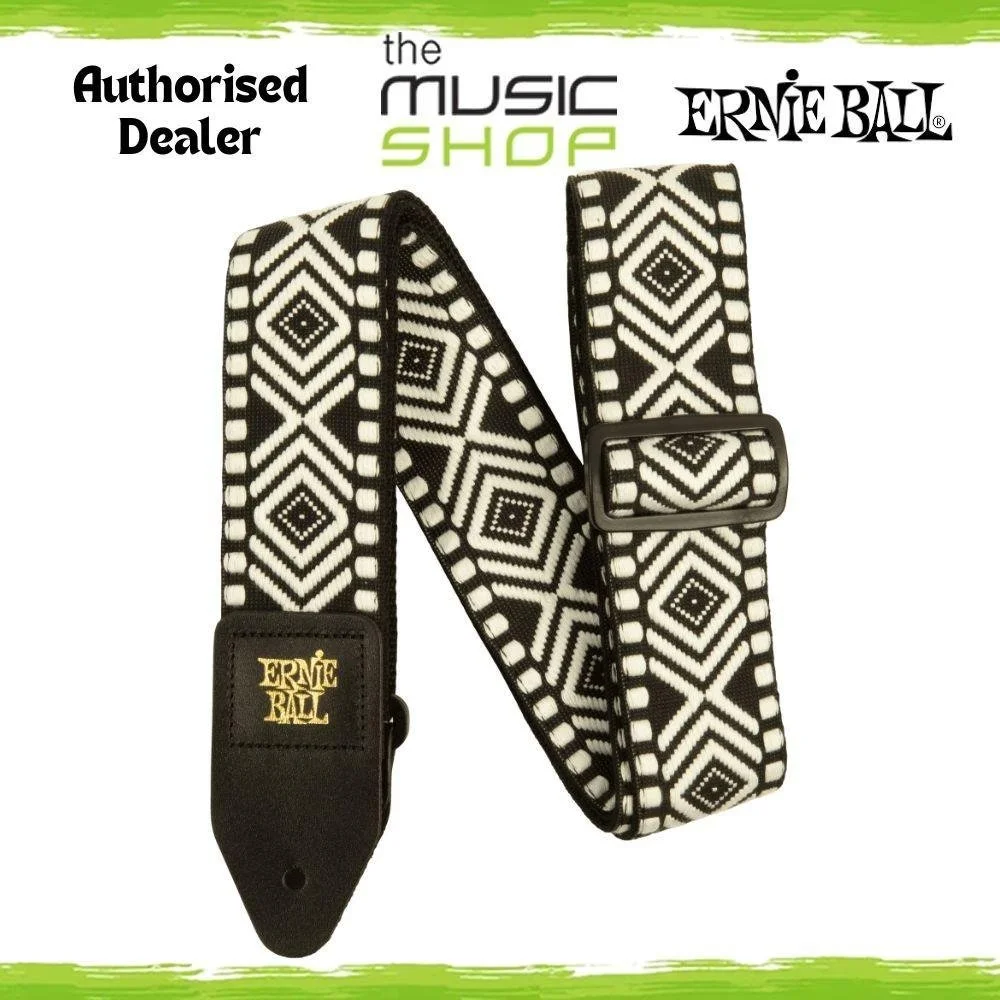 Ernie Ball Classic Jacquard Guitar/Bass Strap, White Savannah Design - 5343