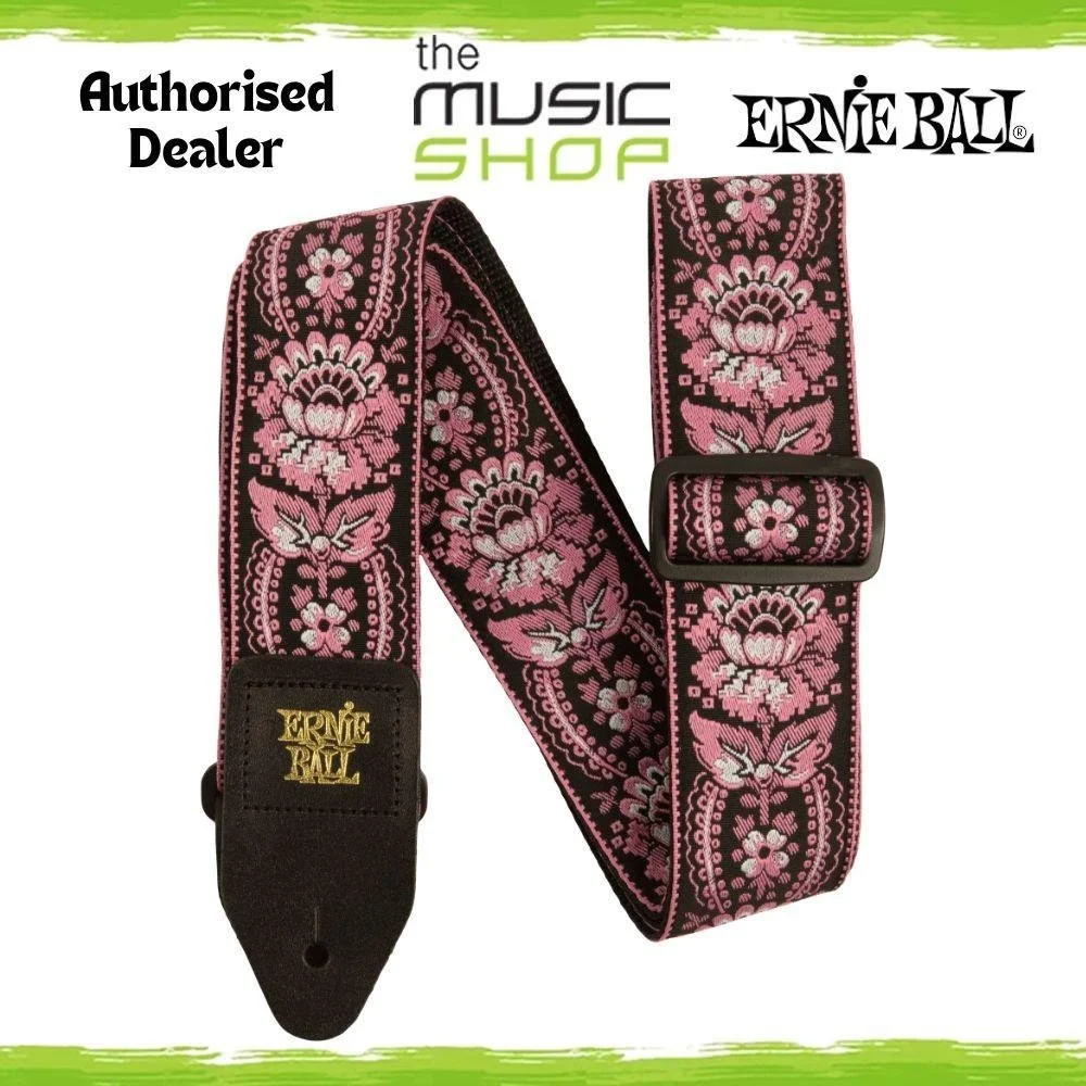 Ernie Ball Classic Jacquard Guitar/Bass Strap, Pink Orleans Design - 5347