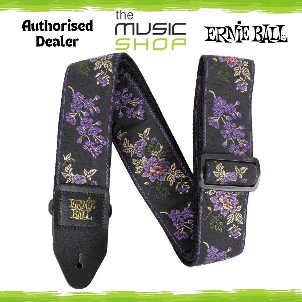 Ernie Ball Classic Jacquard Guitar/Bass Strap, Lavender Blossom Design - 5364