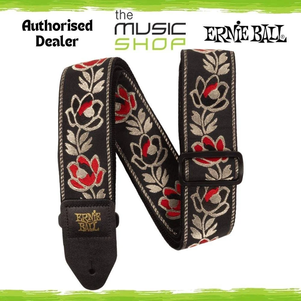 Ernie Ball Classic Jacquard Guitar/Bass Strap, Noble Rose Design - 5380