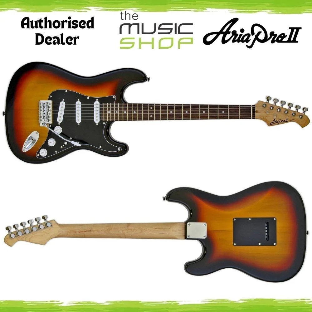 Aria Pro II STG Series Electric Guitar in 3 Tone Sunburst - STG-003SPL 3TS