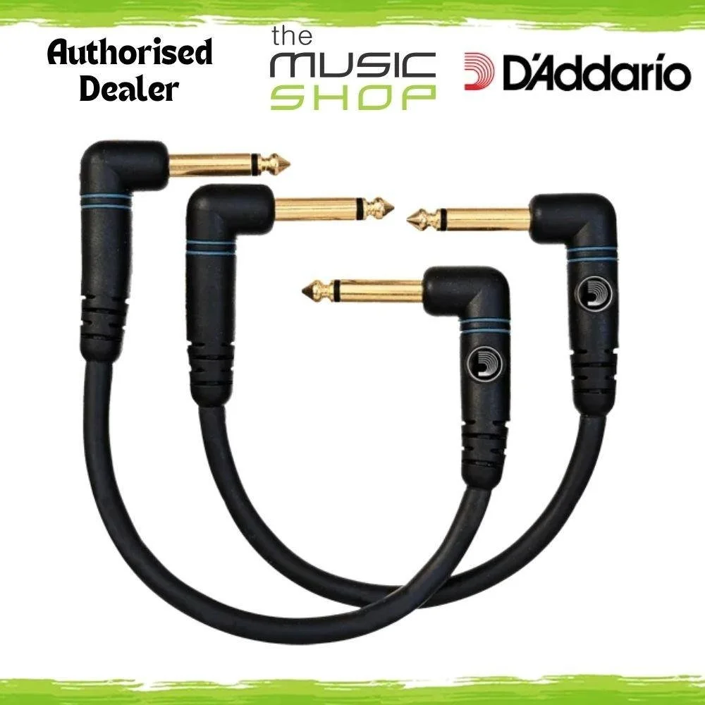 D'Addario Custom Series 6" Right Angle Patch Cable, 2 Pack - PW-PRA-205