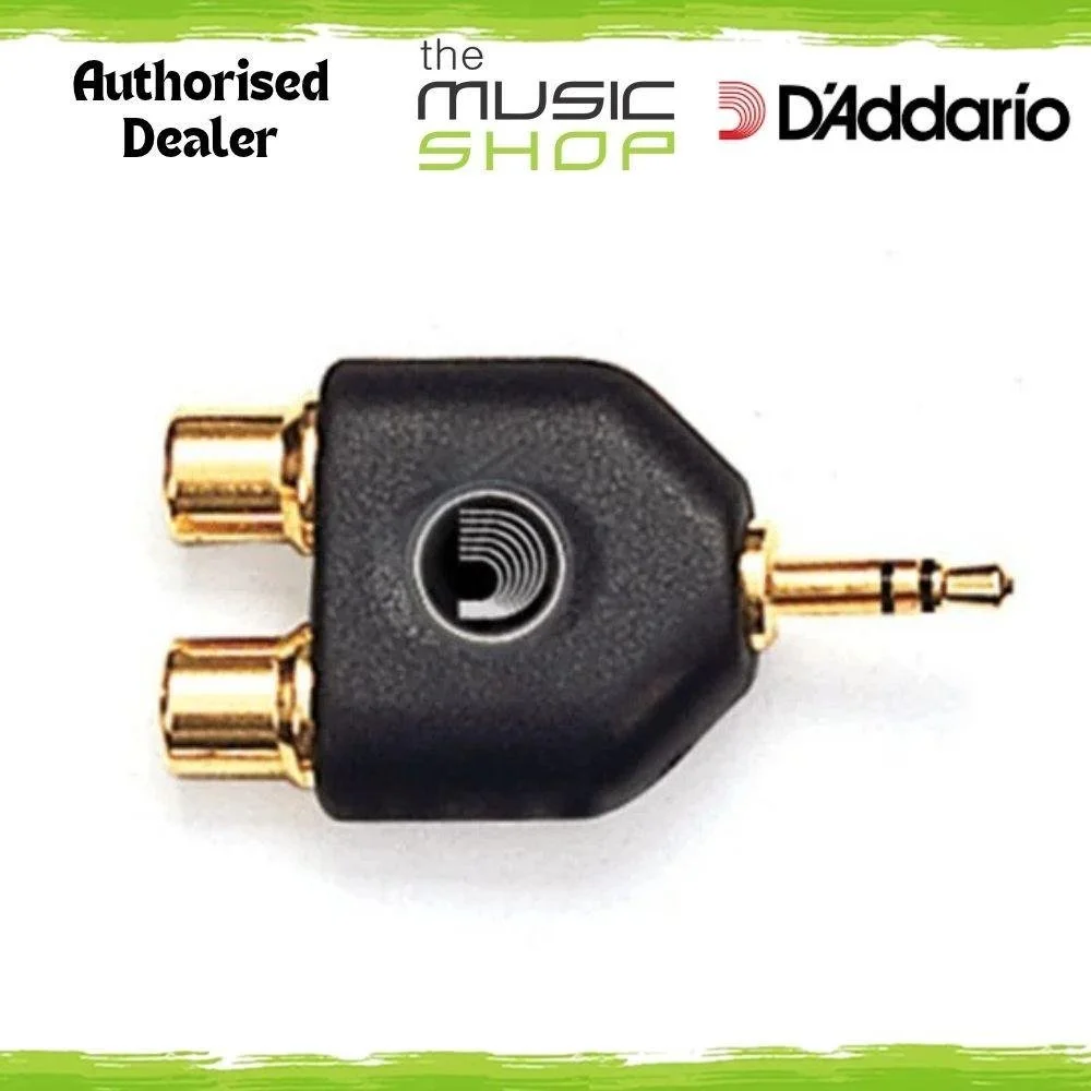 D'Addario 1/8" (3.5mm) Male to Dual RCA Female Adaptor - PW-P047C