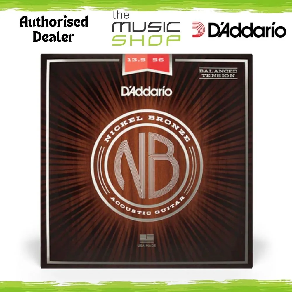 D'Addario Nickel Bronze 13.5-56 Bal Tension Acoustic Guitar Strings - NB13556BT