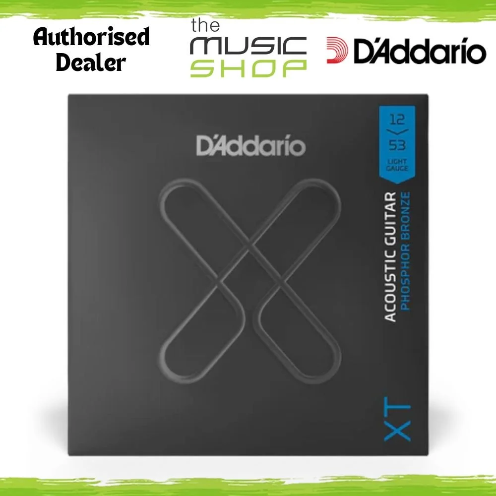 D'Addario XT 12-53 Light Coated Phos Bronze Acoustic Guitar Strings - XTAPB1253