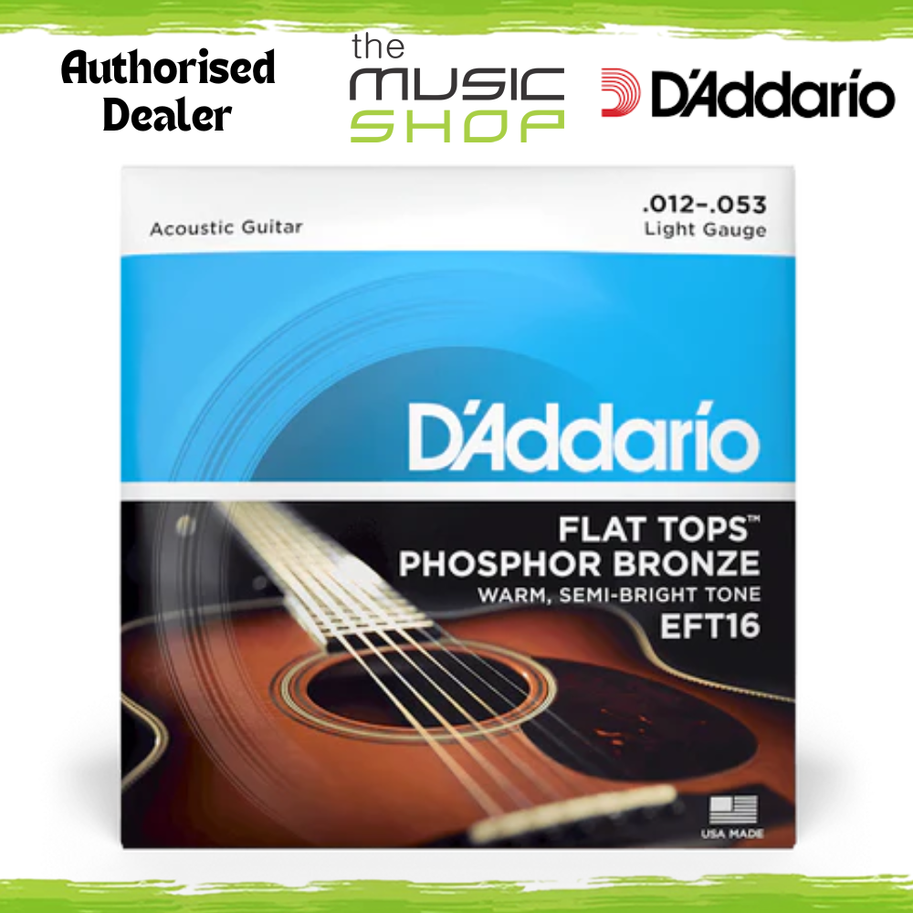 D'Addario EFT16 12-53 Regular Light Flat Tops Phos Bronze Acoustic Guitar Strings