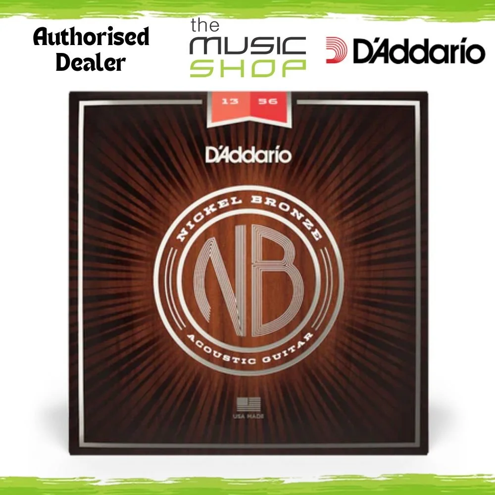 D'Addario Nickel Bronze 13-56 Medium Acoustic Guitar Strings - NB1356