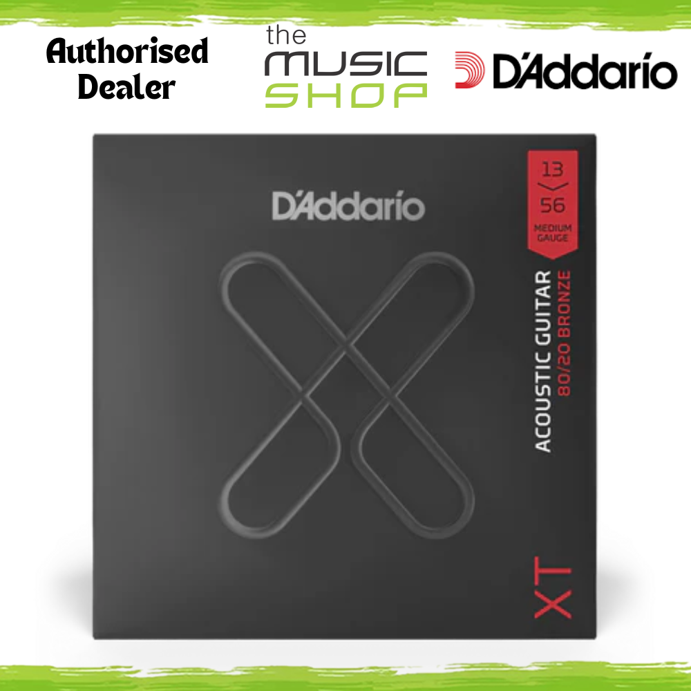 D'Addario XT 13-56 Medium Coated 80/20 Acoustic Guitar Strings - XTABR1356